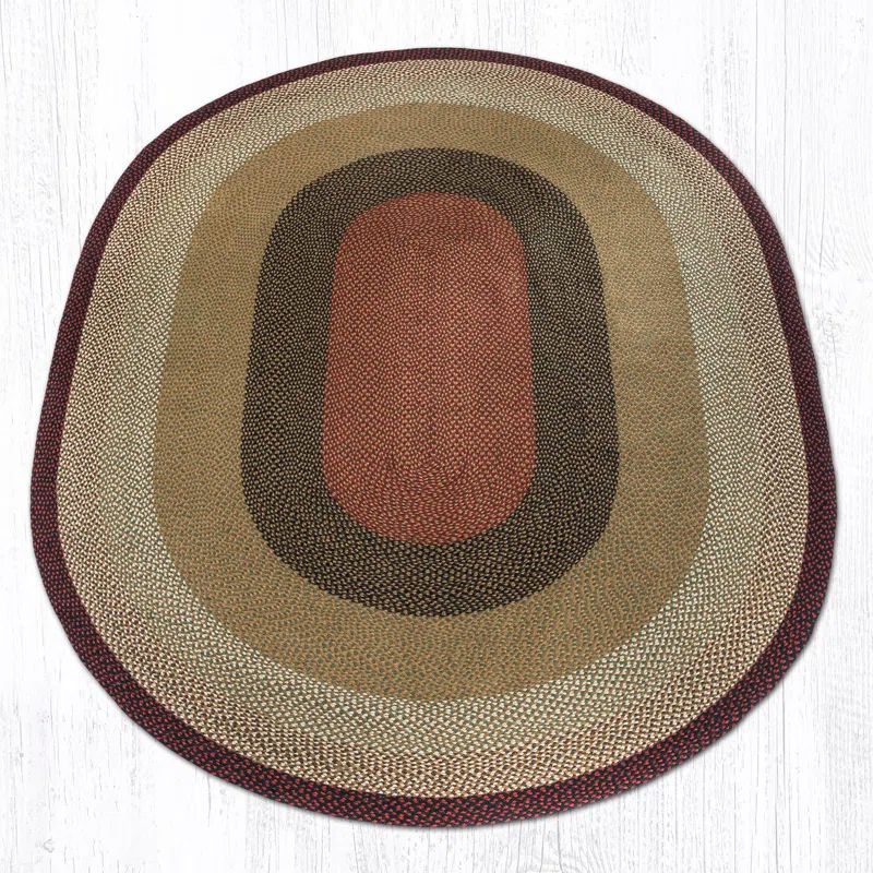 Handmade Black Oval Braided Jute Rug 8' x 11'