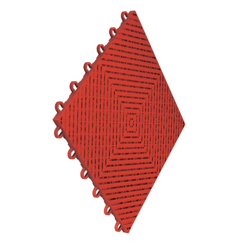 Ribtrax Smooth Racing Red Polypropylene Interlocking Outdoor Tiles
