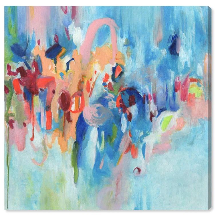 Art Remedy 30" x 30" Blue and Multicolor Abstract Canvas Wall Art