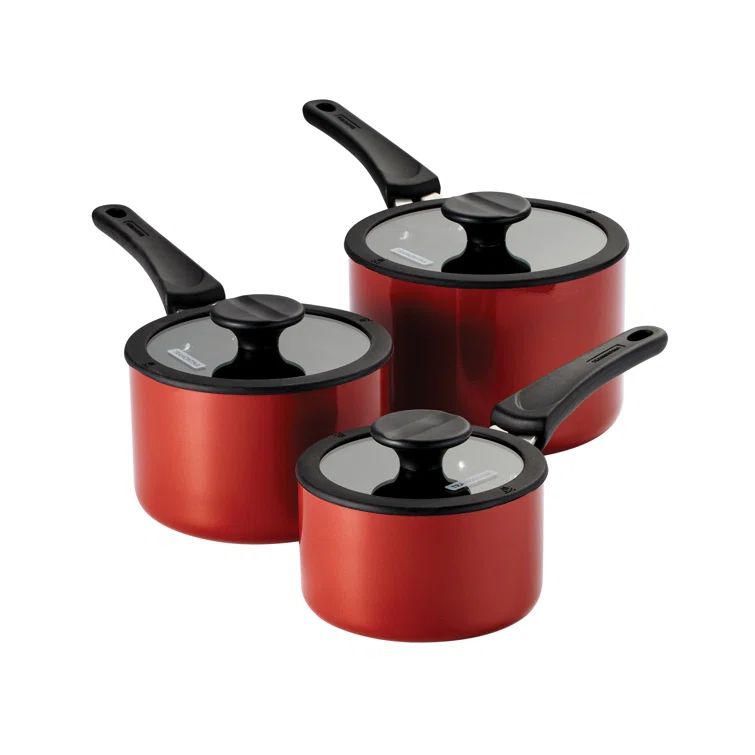 Tramontina Red Aluminum Non-Stick 6-Piece Nesting Cookware Set