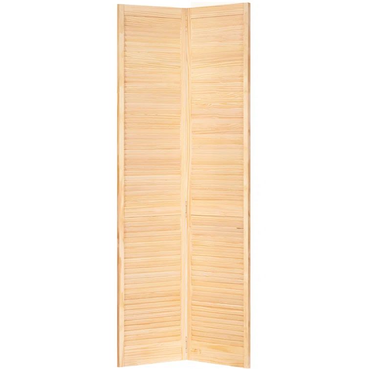 Natural Pine Louvered Bi-Fold Door with Steel Hinges