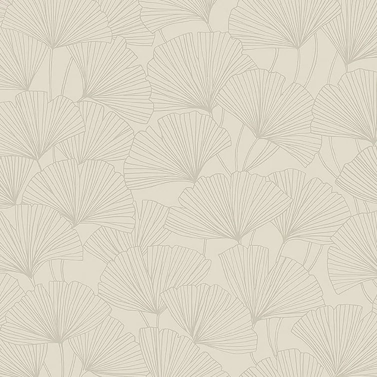 Beige Floral Non-Woven Wallpaper with Straight Pattern Match