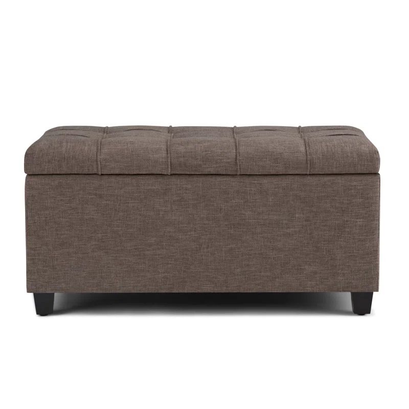 Fawn Brown Tufted Rectangular Storage Ottoman Bench