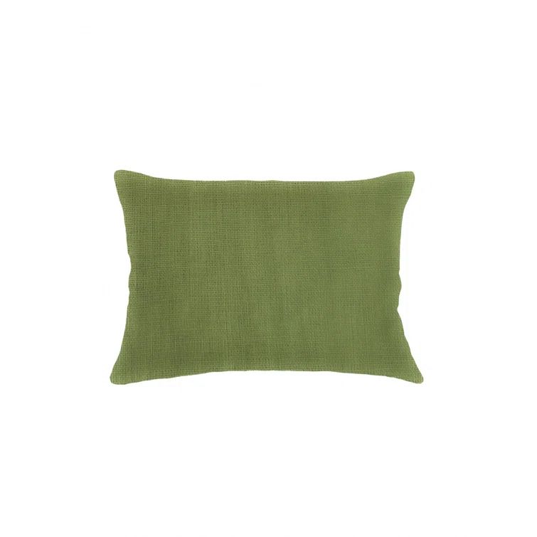 Pure Green Linen Throw Pillow with Down Insert