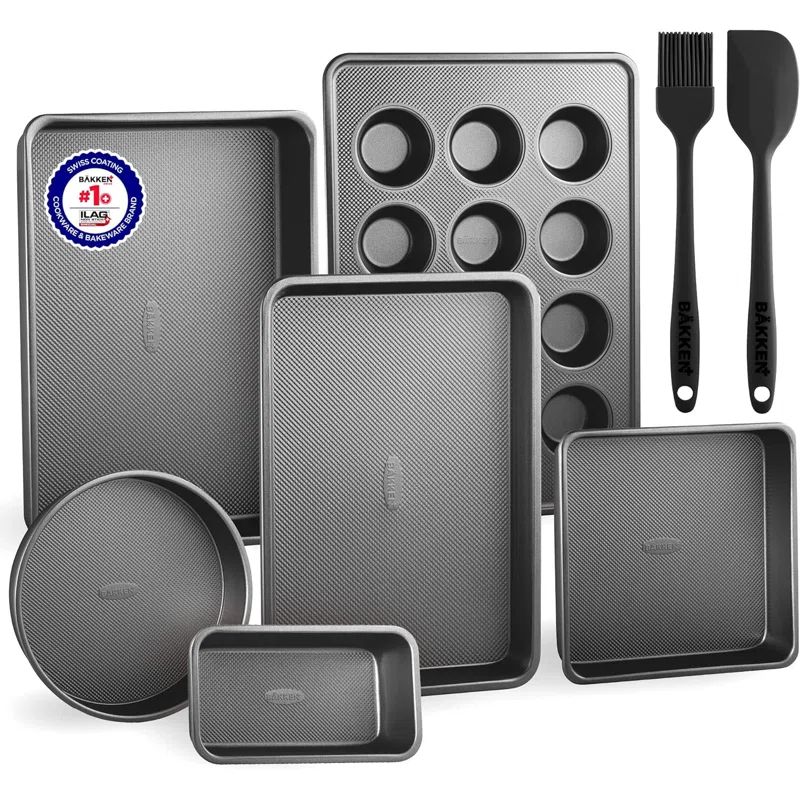 8-Piece Black Non-Stick Professional Bakeware Set