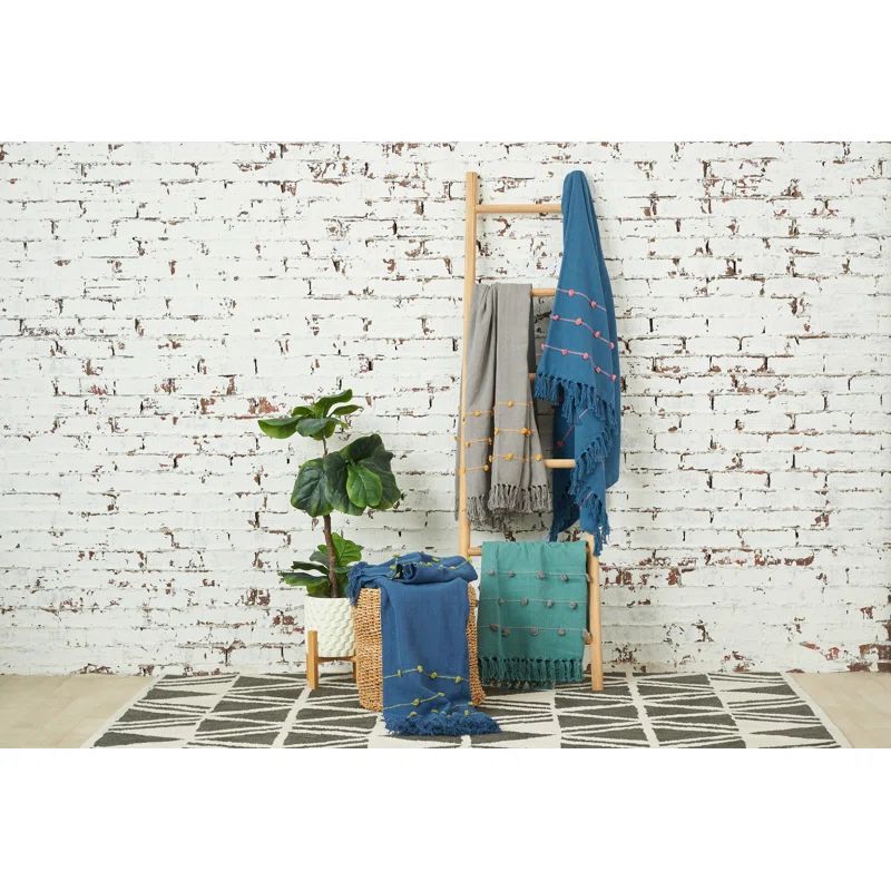 Tabb Surf & Boulder 50" Cotton Throw Blanket