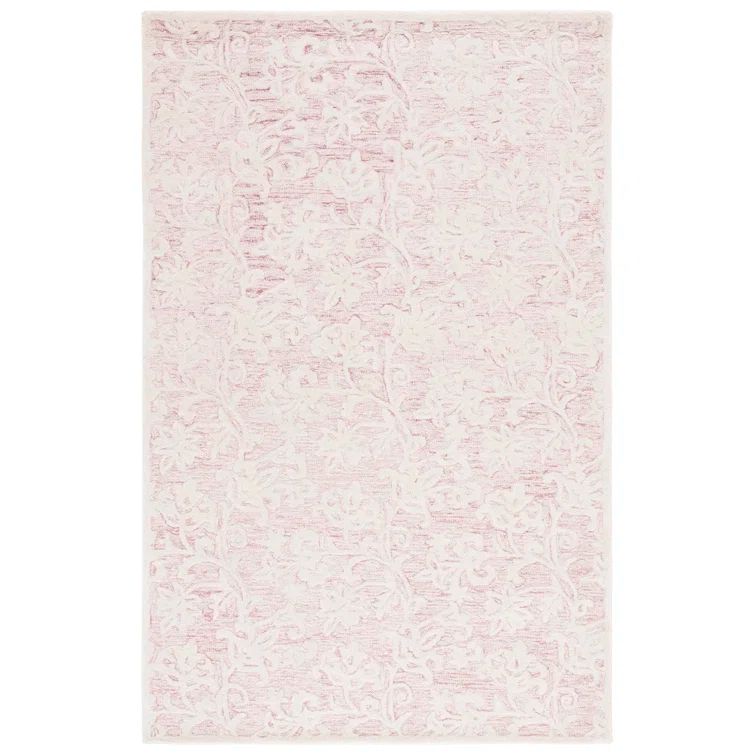 Handmade Pink and Ivory Tufted Wool 8' x 10' Area Rug