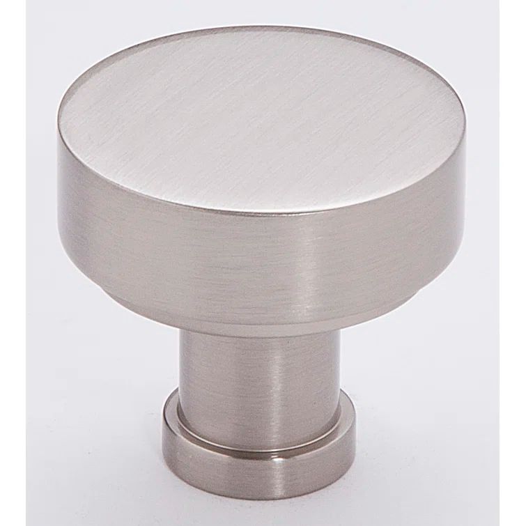 Satin Nickel Round Mushroom Knob with Mounting Hardware