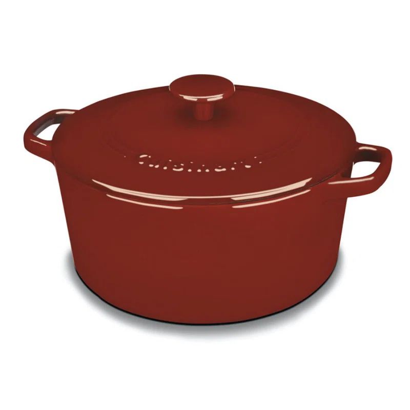Cardinal Red Enameled Cast Iron 5 Qt. Round Dutch Oven