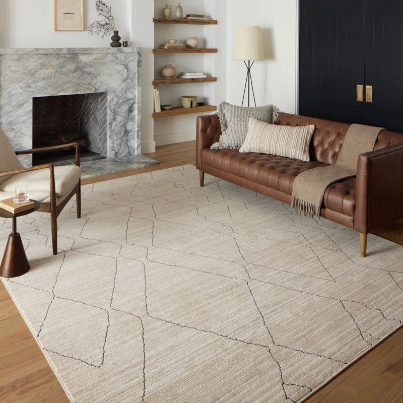 Darby Sand and Charcoal Geometric 2'-7" x 10'-0" Runner Rug