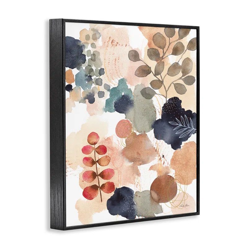 Abstract Botanical Shape Collage Black Framed Wall Art, 11x14