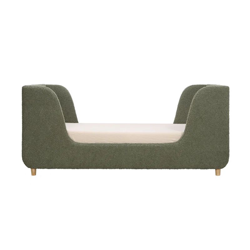 Sleek Sage Boucle Upholstered Toddler Daybed