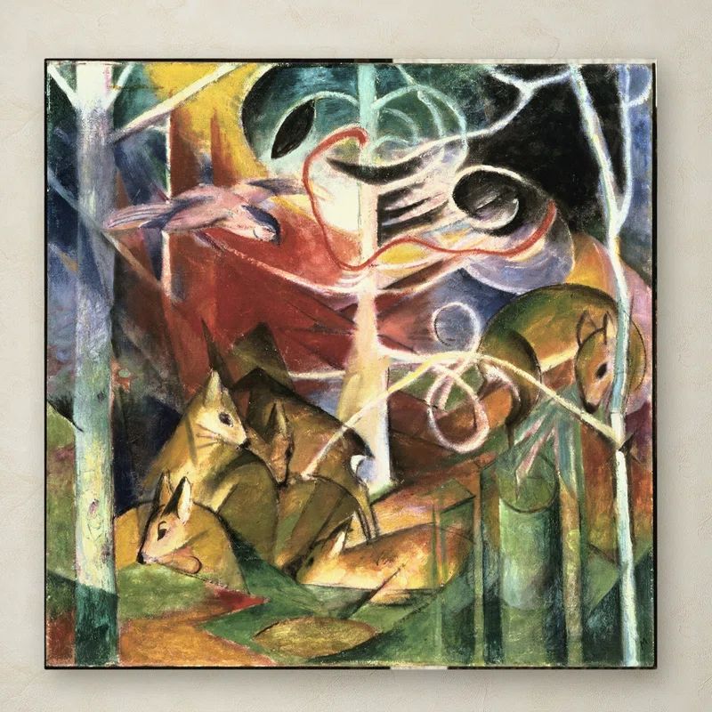 Franz Marc Colorful Abstract Deer Landscape Canvas Art
