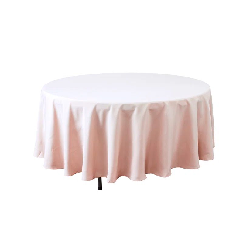 Blush 90" Round Polyester Tablecloth for Elegant Events