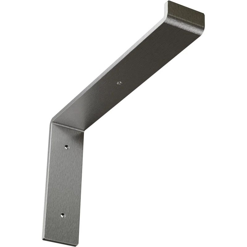 Urban Steel 2"W x 12"D Industrial-Style Shelf Bracket in Stainless Steel