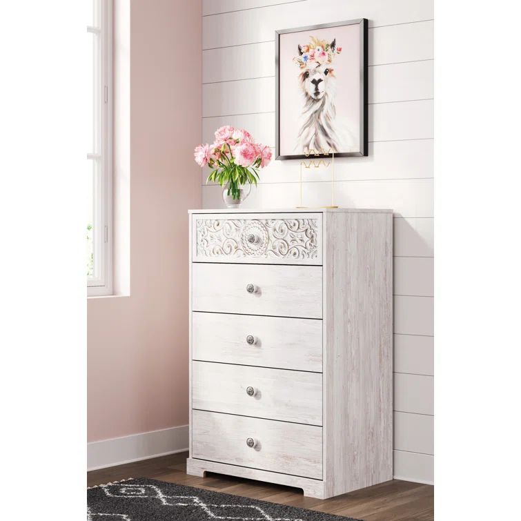 Brown Cottage Style Tall Chest of Drawers
