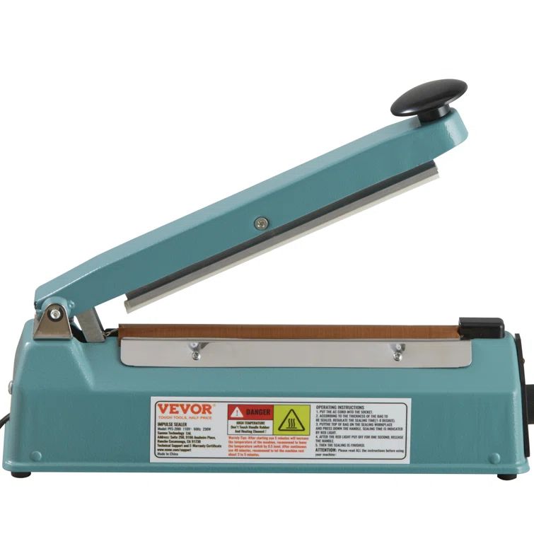 VEVOR 8-inch Blue Iron Manual Heat Sealer with Adjustable Heating Mode