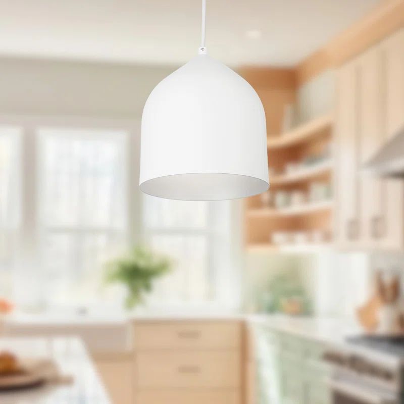 Helena Smooth Spun 9'' White/Silver Aluminum LED Pendant