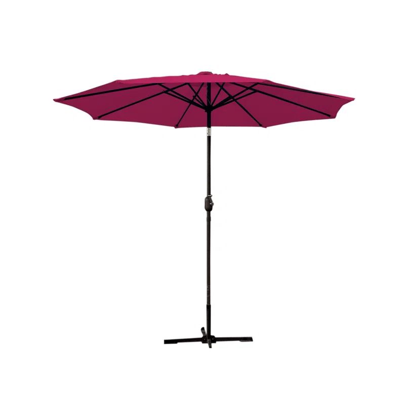 Burgundy 9' Aluminum Market Patio Umbrella with Crank and Tilt