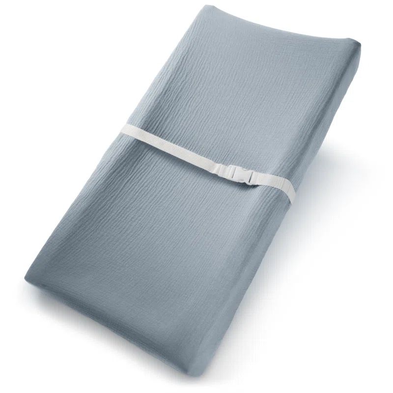 Pacific Blue Muslin Cotton Fitted Changing Pad Cover