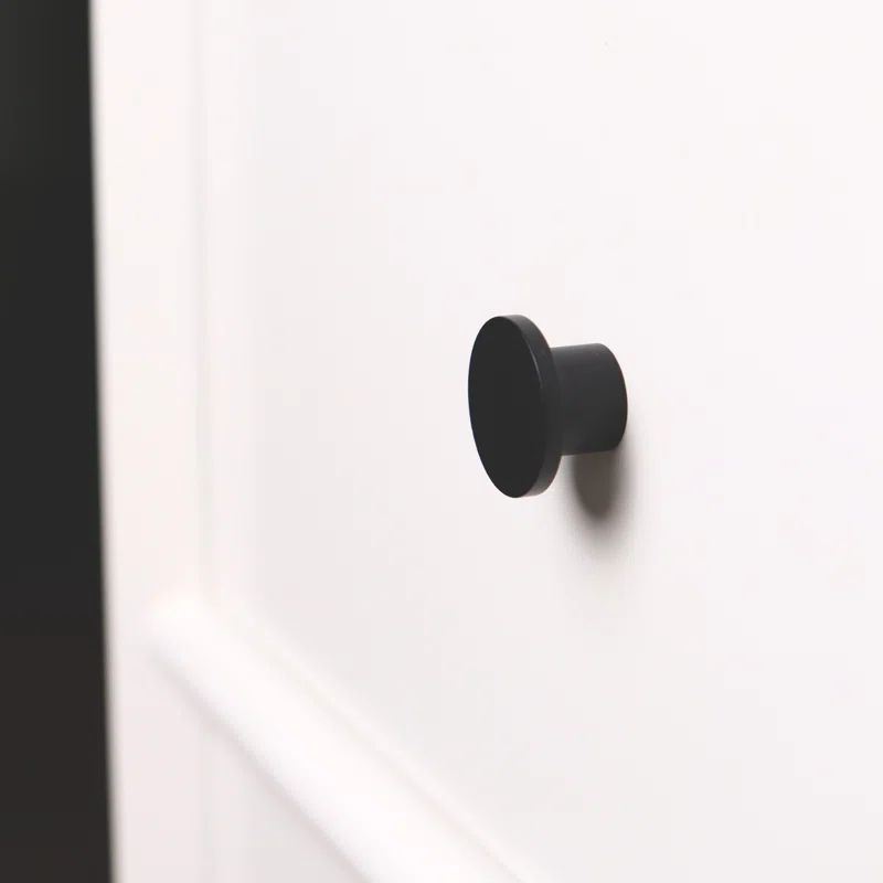 Charcoal Matte Aluminum Round Knob with Mounting Hardware
