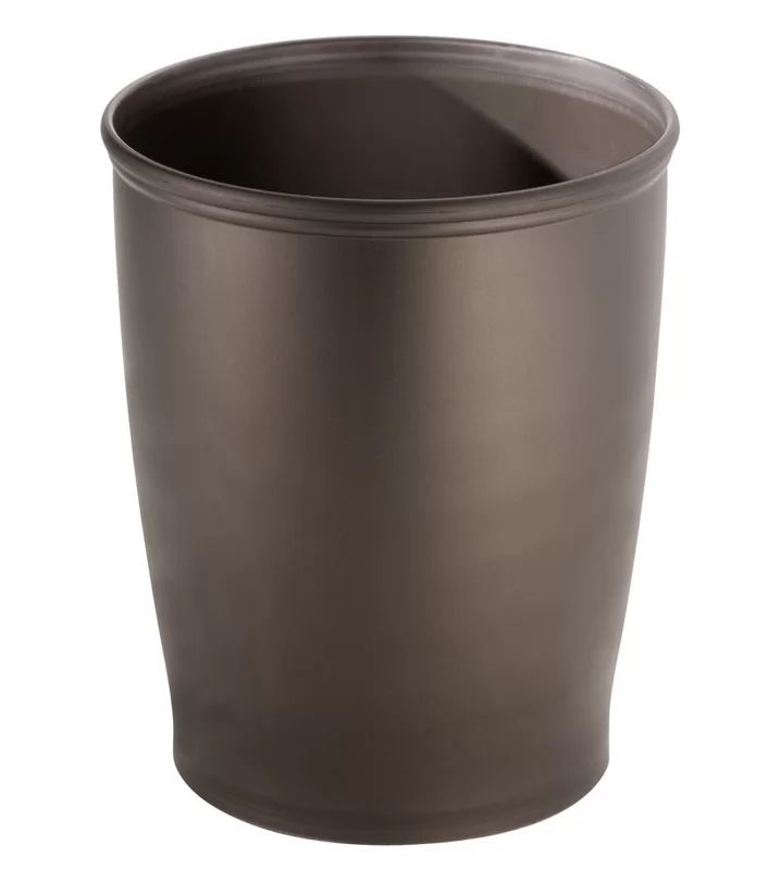 Bronze Round Plastic Wastebasket Trash Can, 1.6 Gallons