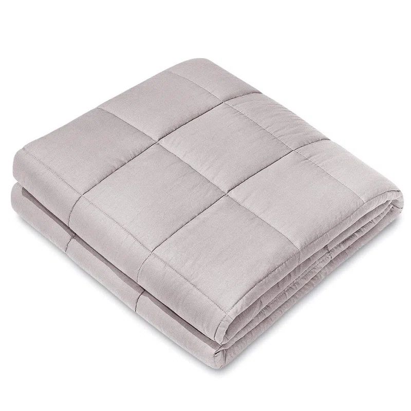 Light Gray Queen Cotton Weighted Blanket, 20 lbs