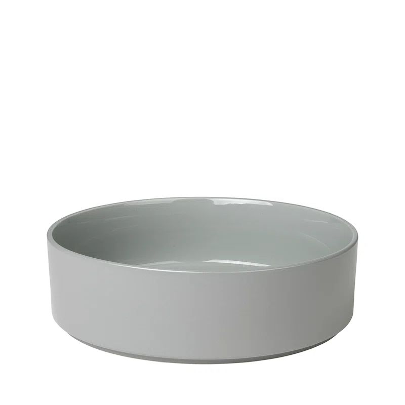 Large Mirage Grey Ceramic Serving Bowl with Light Green Undertones