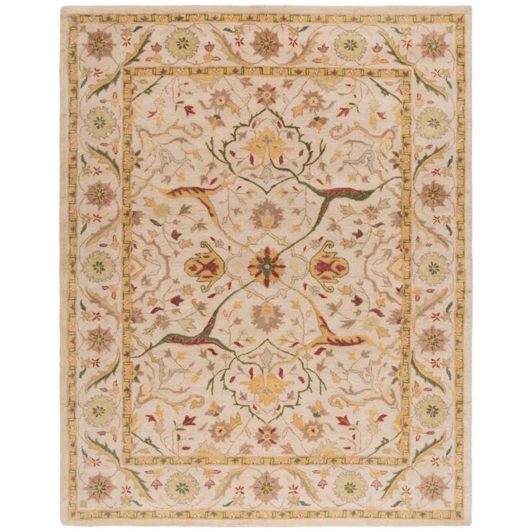 Ivory Hand Tufted Wool Rectangular Area Rug