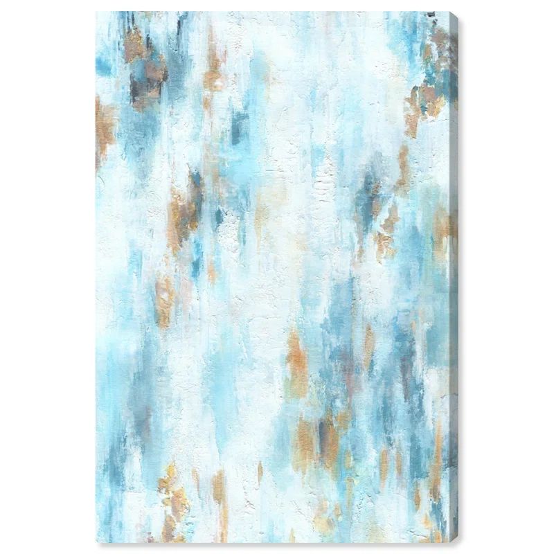 Large Blue and Brown Abstract Canvas Wall Art