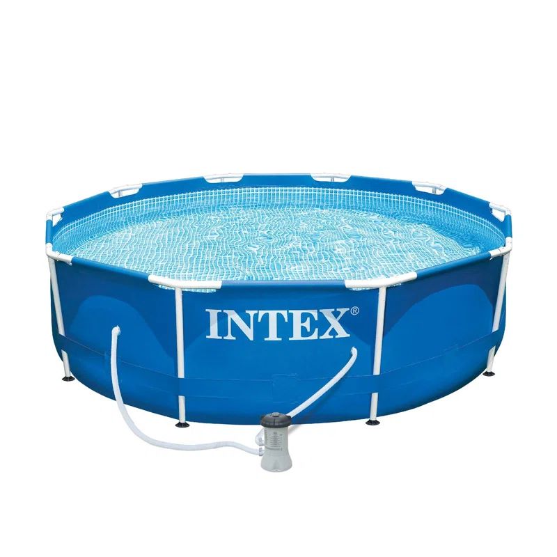 Intex 12ft x 30in Blue Metal Frame Above Ground Pool with Pump