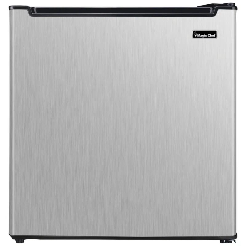 Compact Silver Stainless Steel Freestanding Mini Refrigerator