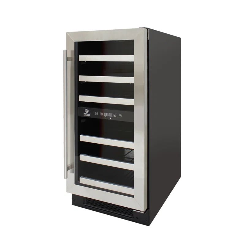 Compact Stainless Steel Dual-Zone Wine Cooler with Interior Lighting