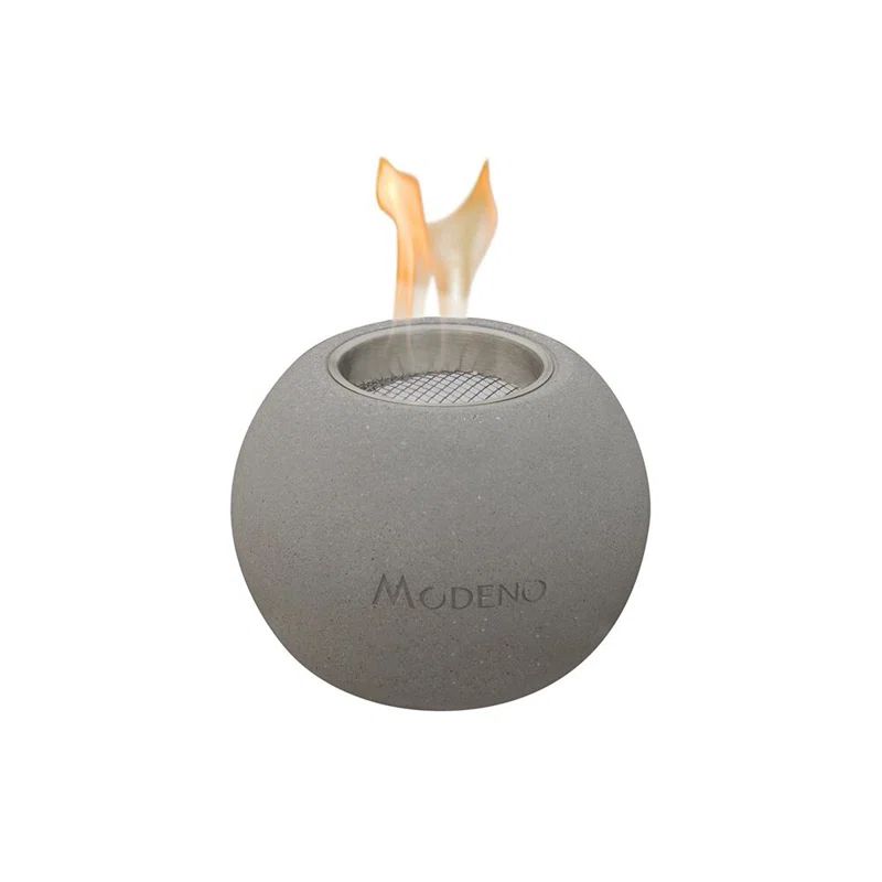 Light Gray Concrete Bioethanol Tabletop Fireplace