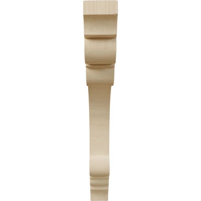Ellis 12" Hand-Carved Rubberwood Corbel in Natural Finish