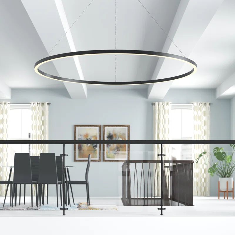 Tania 72" 109W LED Black Circular Chandelier
