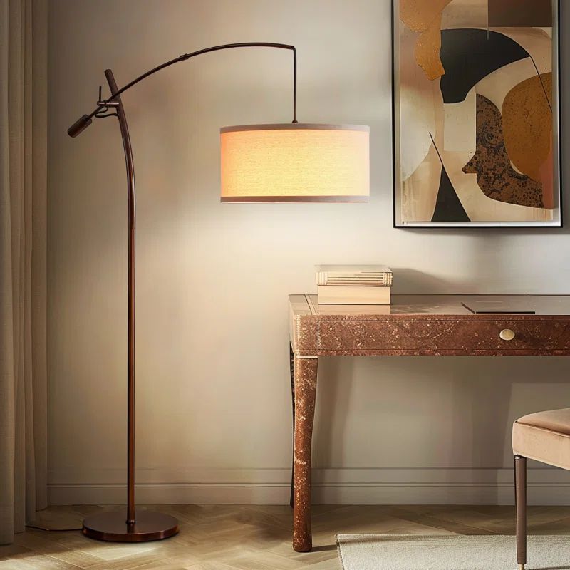 Grayson Bronze Adjustable Arc LED Floor Lamp