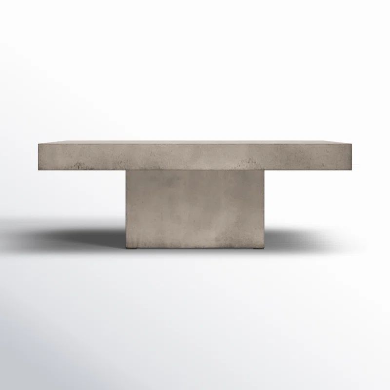 Rectangular Dark Grey Concrete Outdoor Coffee Table