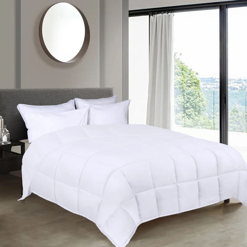 Twin White Reversible Down Microfiber Comforter