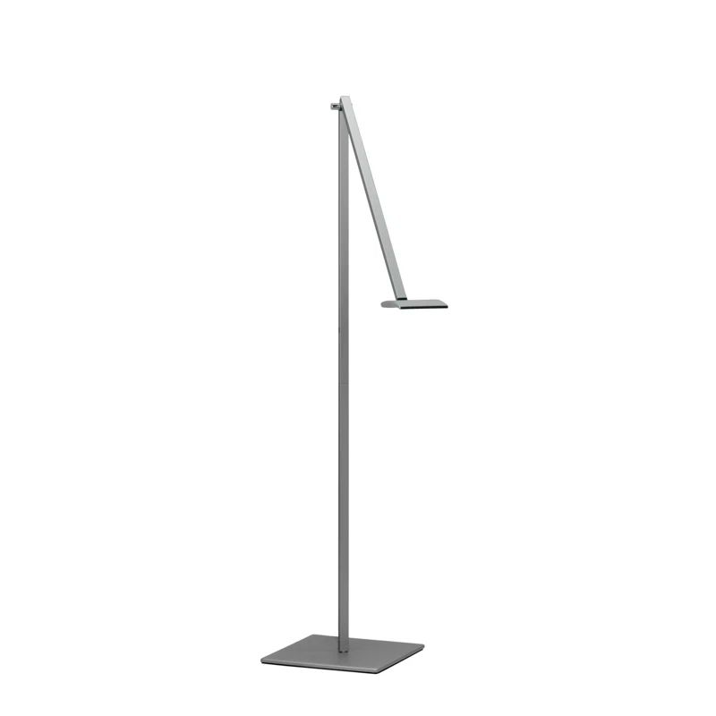 Adjustable Silver LED Floor Lamp with USB Port