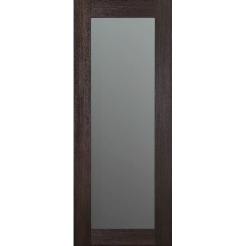 Veralinga Oak Black Full Lite Frosted Glass Interior Door Slab