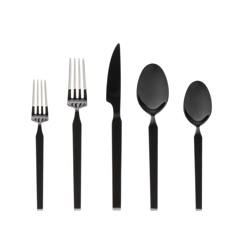 Godinger Silver Art Co Oliver Mirrored 18/10 Stainless Steel Flatware 20 Piece, Service For 4