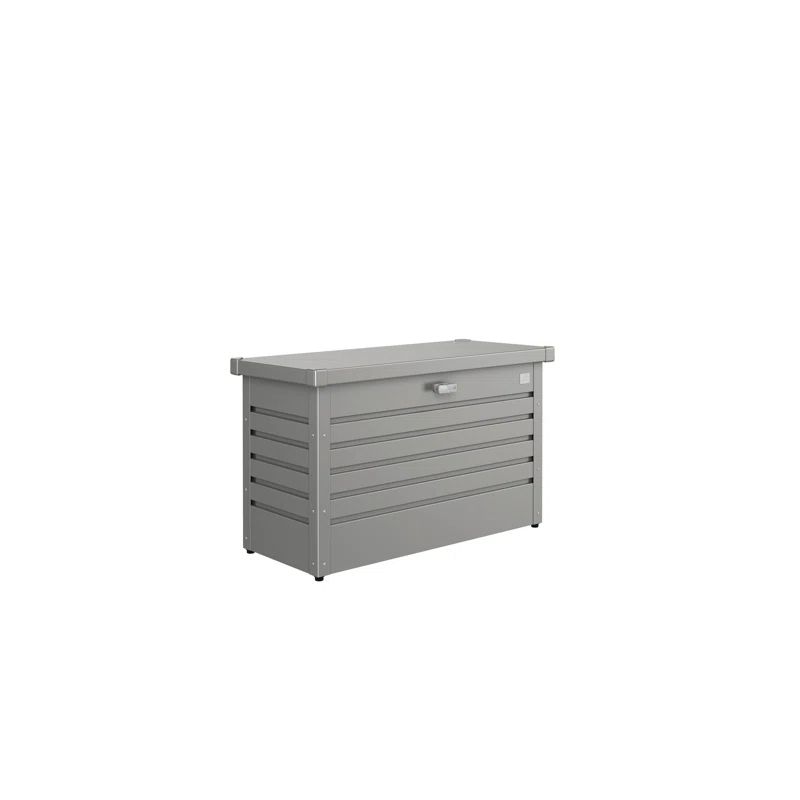 Quartz Gray Galvanized Steel Lockable Outdoor Deck Box