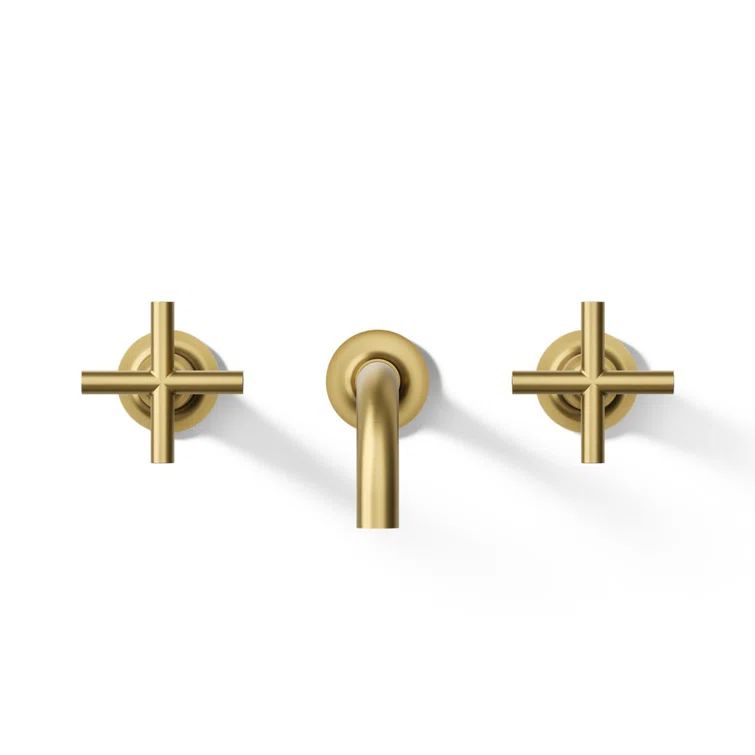 Purist Brushed Brass Wall-Mounted Bathroom Faucet