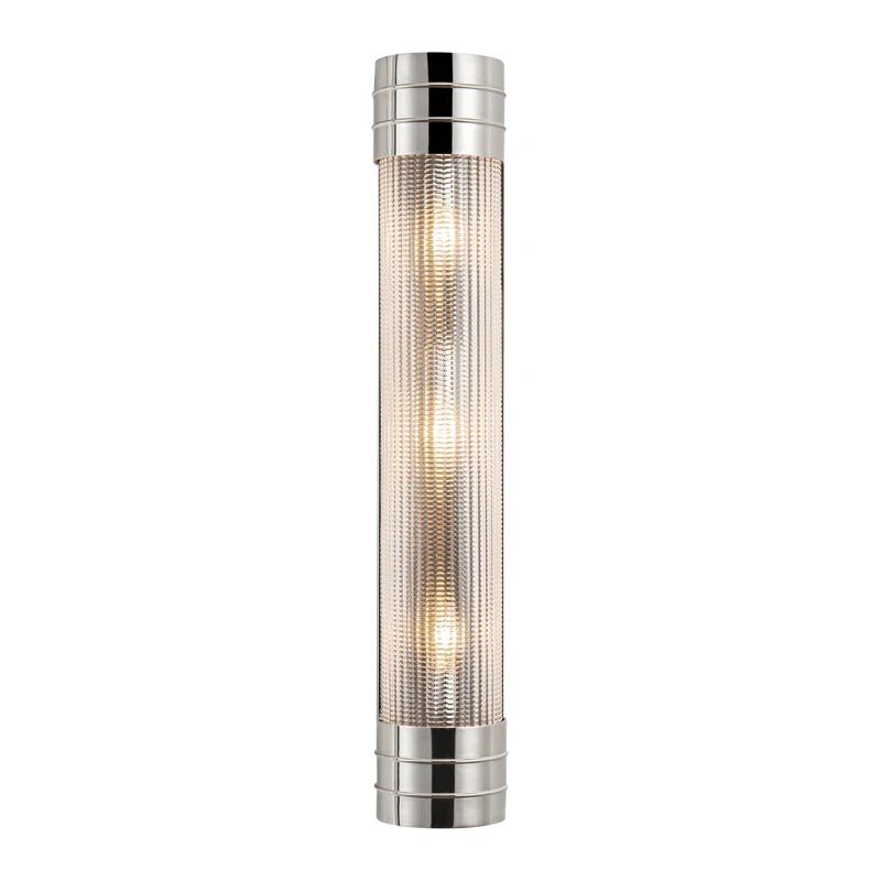 Willard Polished Nickel and Prismatic Glass Vanity Light