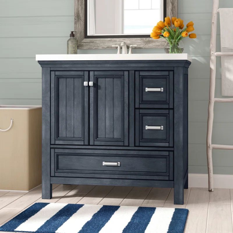 Brantley 36" Harbor Blue Painted Poplar Bathroom Vanity