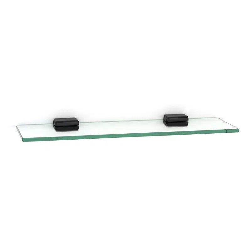 Bronze Finish Glass Cube Bracket Shelf