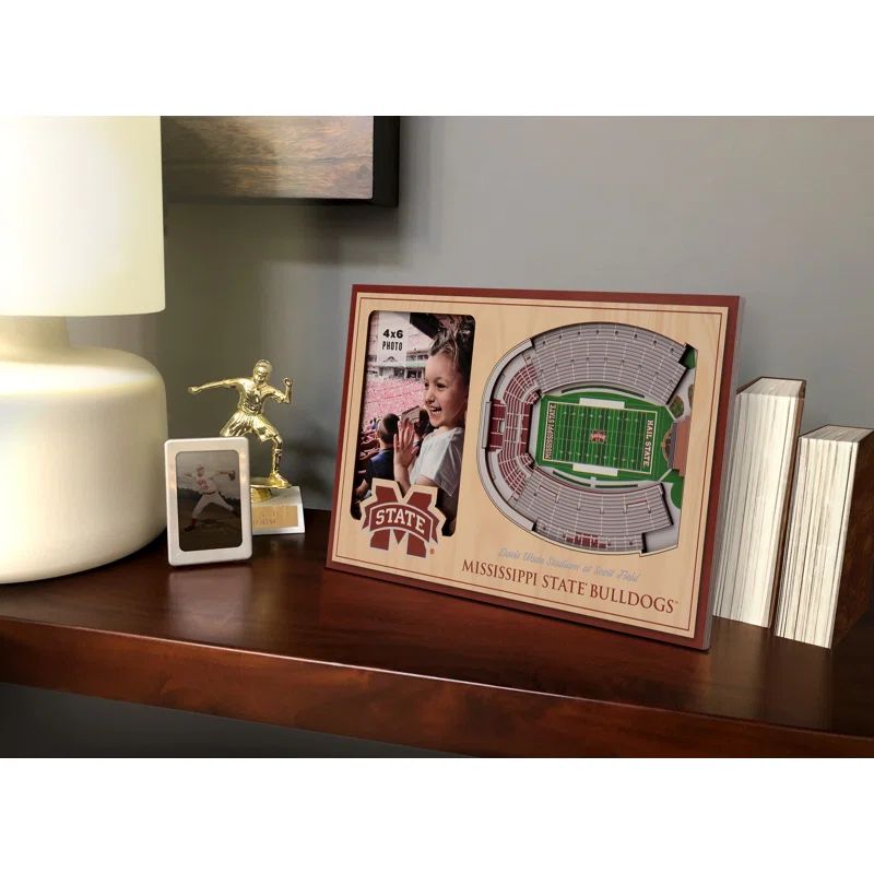 Mississippi State Bulldogs Red MDF 3D StadiumViews Wall Mount Photo Frame