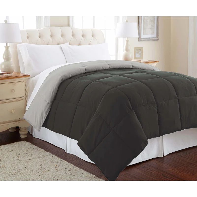 Twin Carbon and Steel Reversible Microfiber Comforter