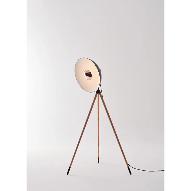 Apollo Beech Wood Tripod LED Floor Lamp, Energy Star Certified